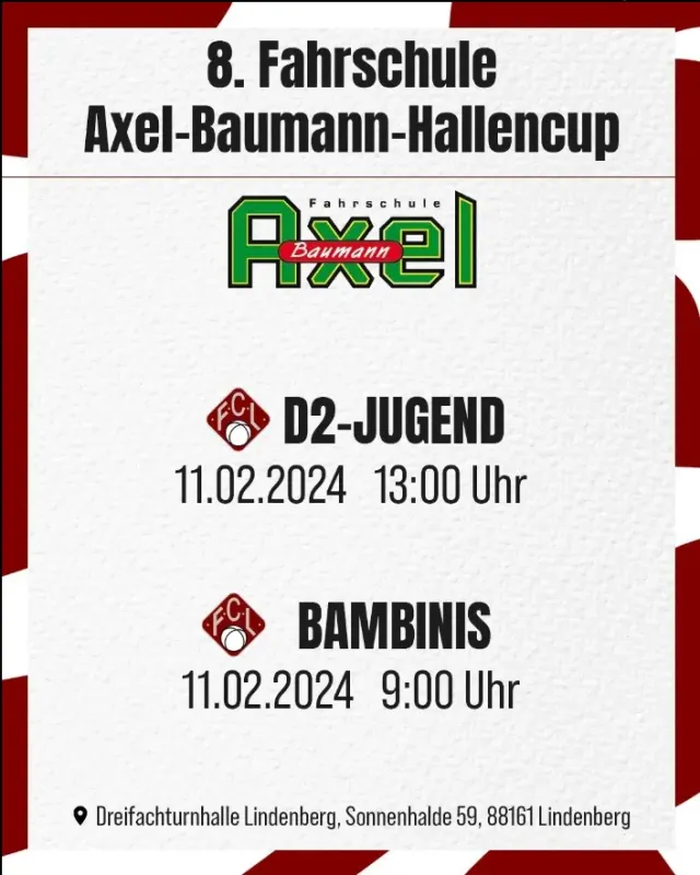 8. Fahrschule Axel-Baumann-Hallencup am 11.02.2024