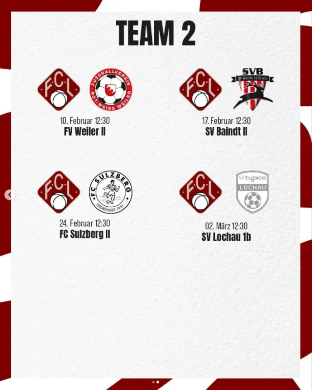 Vorbereitungsspiele 2. Mannschaft